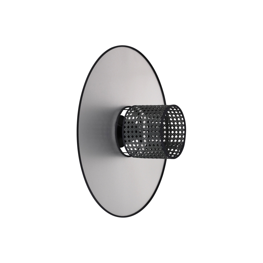 Duolla - Stenska svetilka TOKYO RATTAN 1xE27/15W/230V pr. 50 cm srebrna/črna