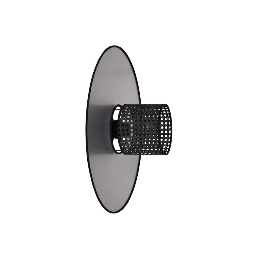 Duolla - Stenska svetilka TOKYO RATTAN 1xE27/15W/230V pr. 50 cm srebrna/črna