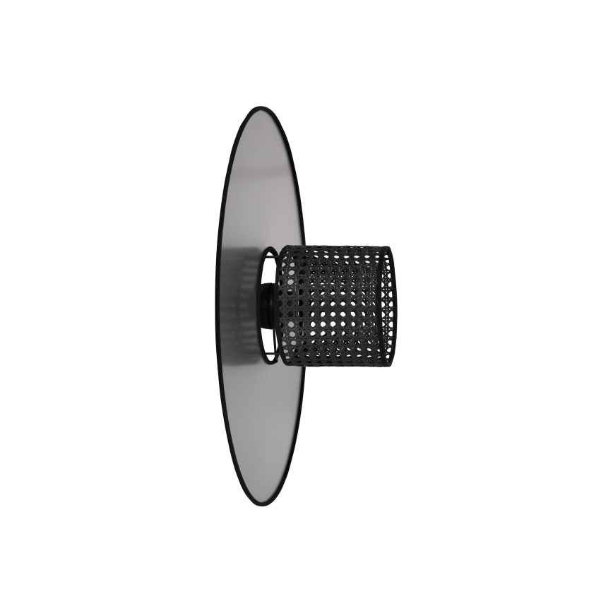 Duolla - Stenska svetilka TOKYO RATTAN 1xE27/15W/230V pr. 50 cm srebrna/črna