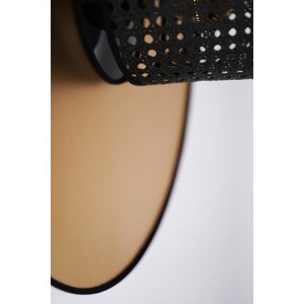 Duolla - Stenska svetilka TOKYO RATTAN 1xE27/15W/230V pr. 50 cm zlata/črna