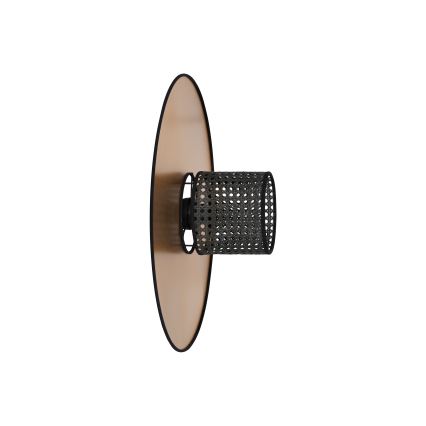 Duolla - Stenska svetilka TOKYO RATTAN 1xE27/15W/230V pr. 50 cm zlata/črna