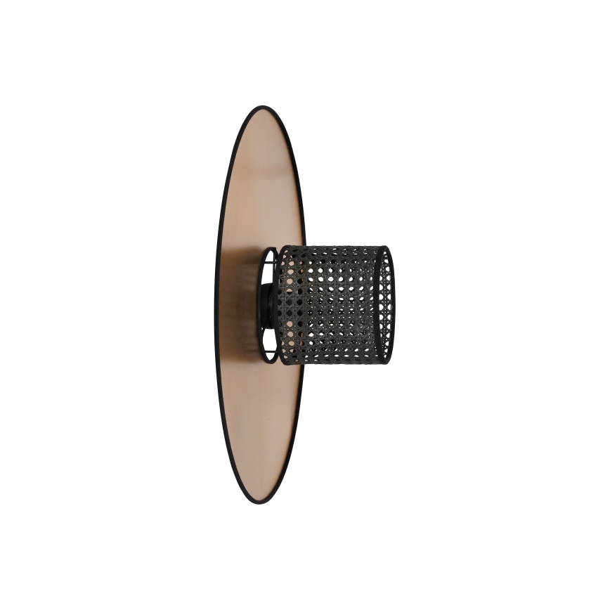 Duolla - Stenska svetilka TOKYO RATTAN 1xE27/15W/230V pr. 50 cm zlata/črna