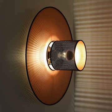Duolla - Stenska svetilka TOKYO SHINY 1xE27/15W/230V pr. 50 cm baker/črna