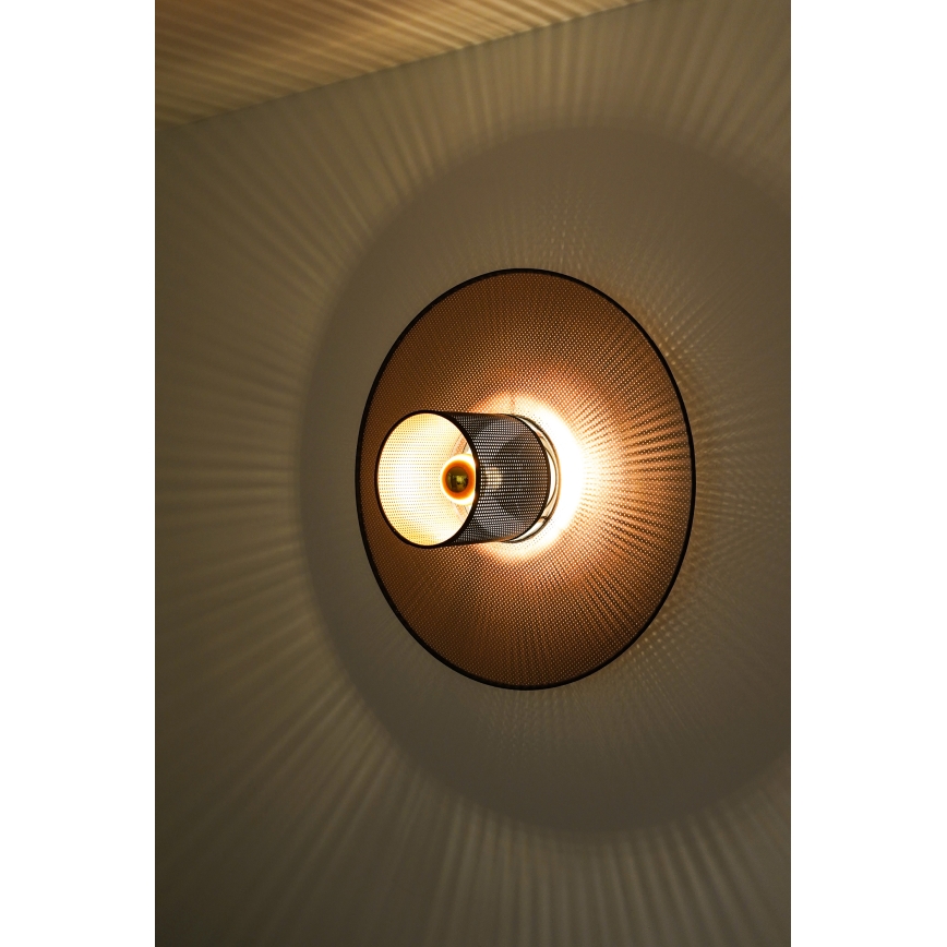 Duolla - Stenska svetilka TOKYO SHINY 1xE27/15W/230V pr. 50 cm baker/črna