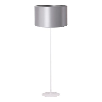 Duolla - Stoječa svetilka CANNES 1xE27/15W/230V pr. 45 cm srebrna/bela