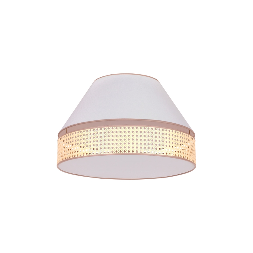 Duolla - Stropna svetilka AVIGNON 1xE27/15W/230V premer 50 cm bela/ratan