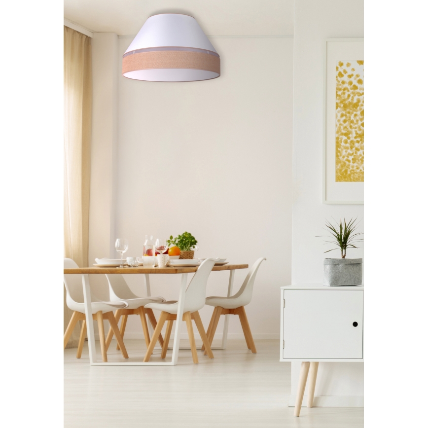 Duolla - Stropna svetilka AVIGNON 3xE27/15W/230V premer 60 cm bela/rjava