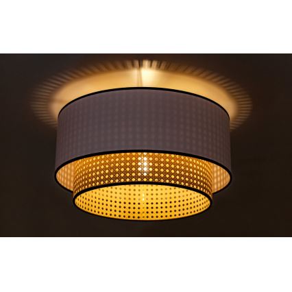 Duolla - Stropna svetilka BOHO 1xE27/15W/230V pr. 45 cm bela/ratan