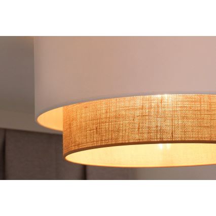 Duolla - Stropna svetilka BOHO 1xE27/15W/230V pr. 45 cm bela/rjava