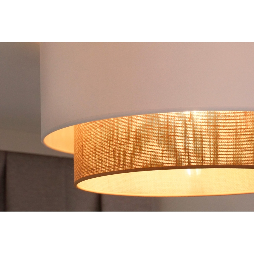 Duolla - Stropna svetilka BOHO 1xE27/15W/230V pr. 45 cm bela/rjava