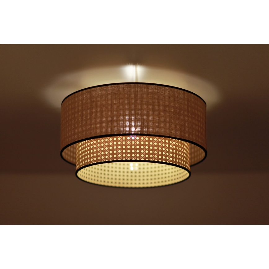 Duolla - Stropna svetilka BOHO 1xE27/15W/230V pr. 45 cm bež/ratan