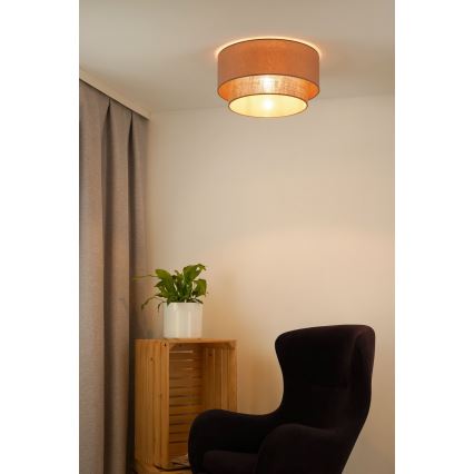 Duolla - Stropna svetilka BOHO 1xE27/15W/230V pr. 45 cm bež/rjava