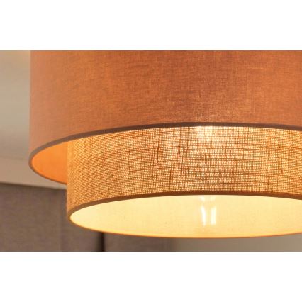 Duolla - Stropna svetilka BOHO 1xE27/15W/230V pr. 45 cm bež/rjava
