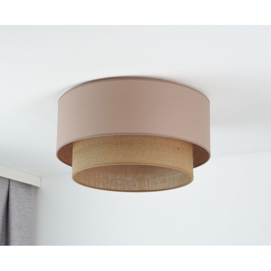 Duolla - Stropna svetilka BOHO 1xE27/15W/230V pr. 45 cm bež/rjava