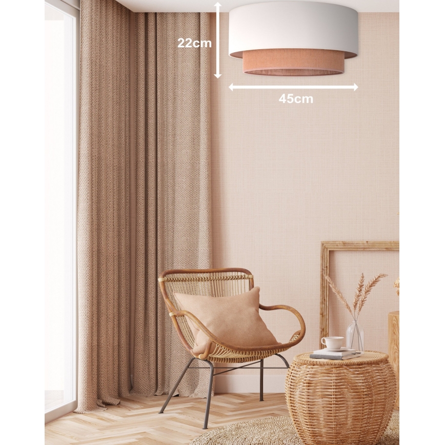 Duolla - Stropna svetilka BOHO 1xE27/15W/230V pr. 45 cm bež/rjava