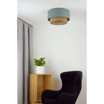 Duolla - Stropna svetilka BOHO 1xE27/15W/230V pr. 45 cm zelena/rjava