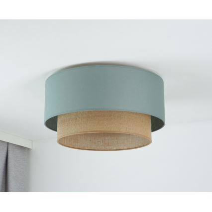 Duolla - Stropna svetilka BOHO 1xE27/15W/230V pr. 45 cm zelena/rjava