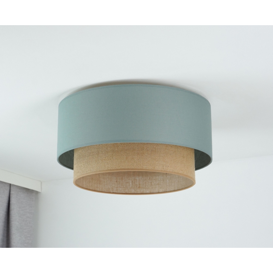 Duolla - Stropna svetilka BOHO 1xE27/15W/230V pr. 45 cm zelena/rjava