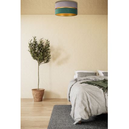 Duolla - Stropna svetilka DUO 1xE27/15W/230V pr. 40 cm siva/zelena/zlata
