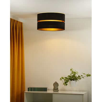 Duolla - Stropna svetilka DUO 1xE27/40W/230V pr. 40 cm črna/zlata