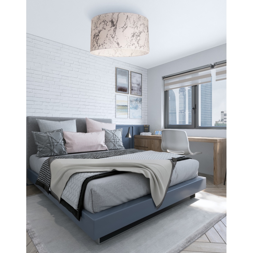 Duolla - Stropna svetilka MARBLE 1xE27/40W/230V pr. 45 cm bela/siva