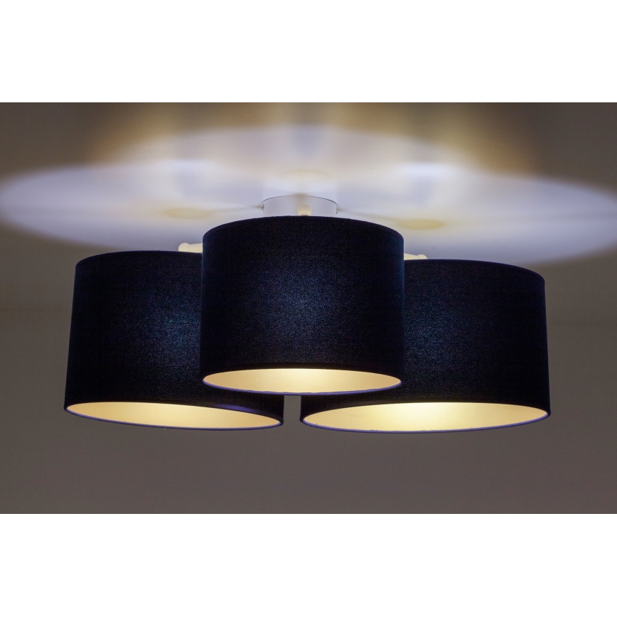 Duolla - Stropna svetilka ROLLER TRIO 3xE27/60W/230V moder