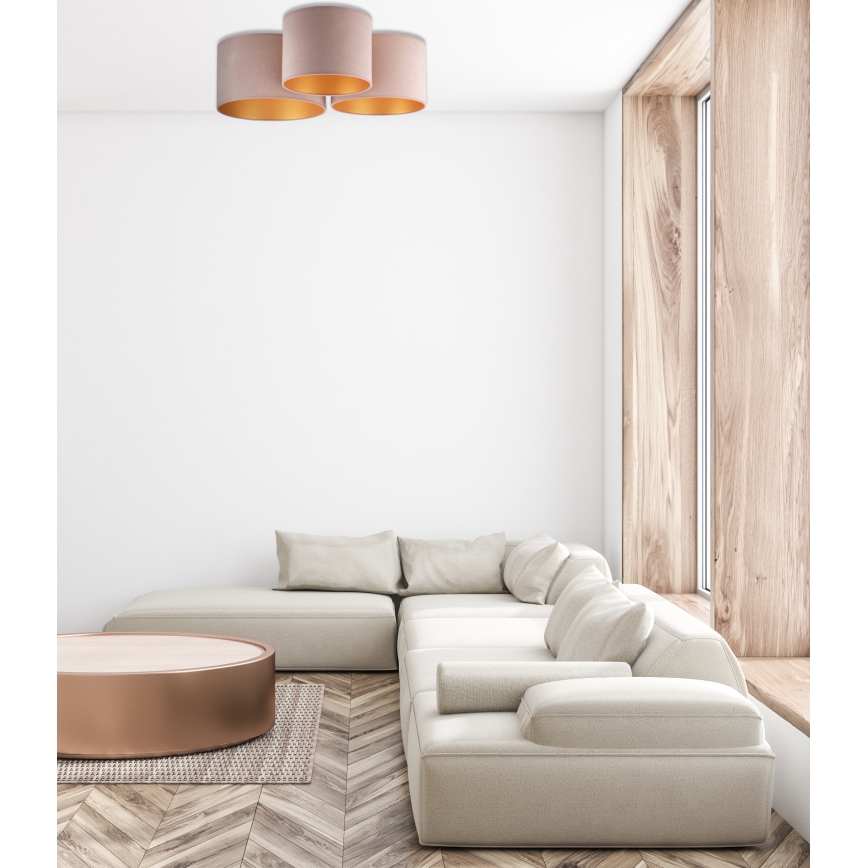 Duolla - Stropna svetilka ROLLER TRIO 3xE27/60W/230V rjava