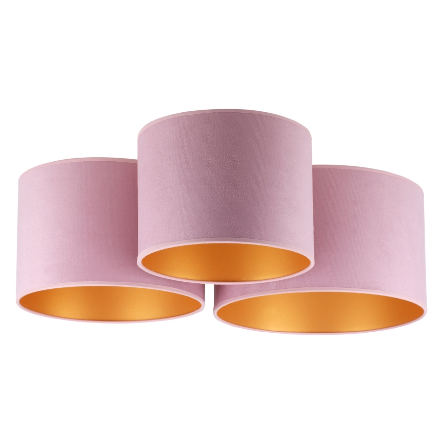 Duolla - Stropna svetilka ROLLER TRIO 3xE27/60W/230V roza