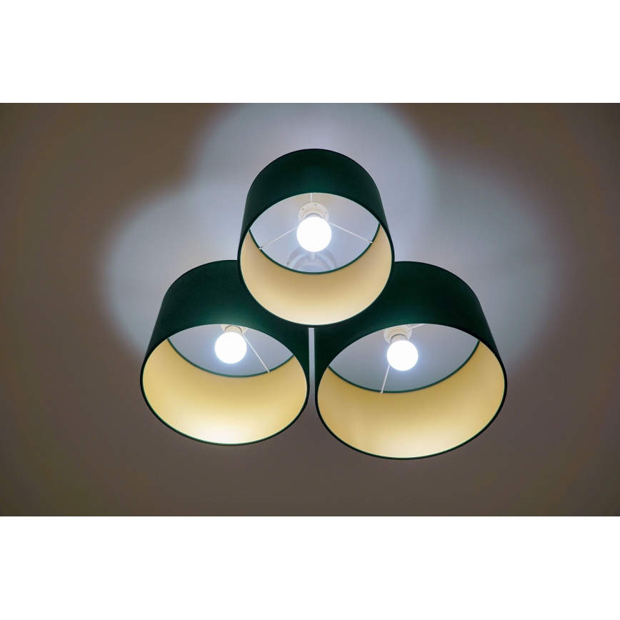 Duolla - Stropna svetilka ROLLER TRIO 3xE27/60W/230V zelena/zlata
