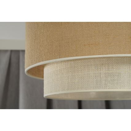 Duolla - Stropna svetilka YUTE BOHO 1xE27/15W/230V pr. 45 cm rjava/krem barva