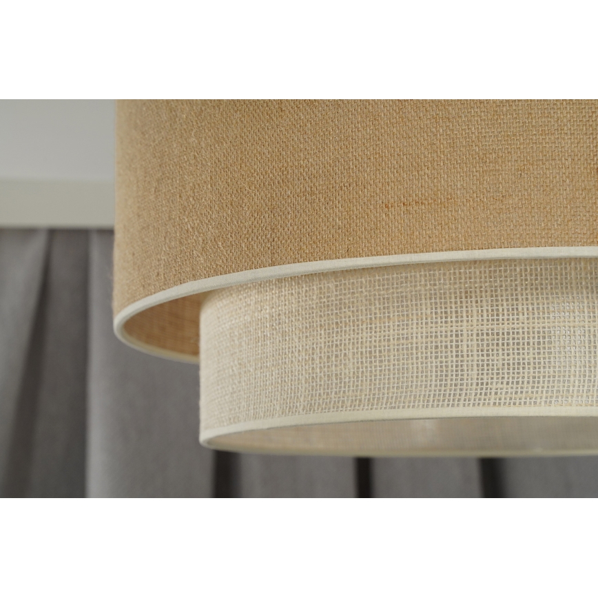 Duolla - Stropna svetilka YUTE BOHO 1xE27/15W/230V pr. 45 cm rjava/krem barva