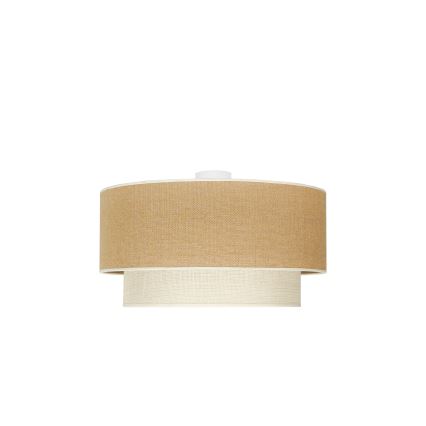 Duolla - Stropna svetilka YUTE BOHO 3xE27/15W/230V pr. 60 cm rjava/krem barva