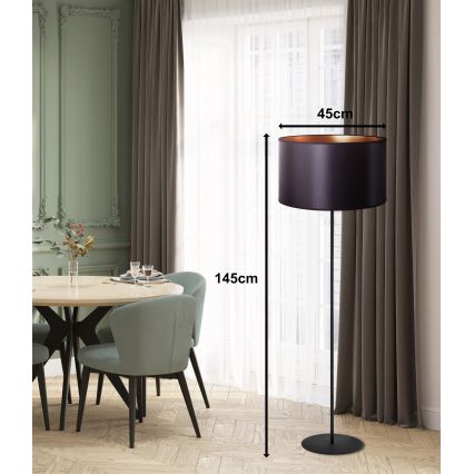 Duolla - Talna svetilka CANNES 1xE27/15W/230V pr. 45 cm črna/baker