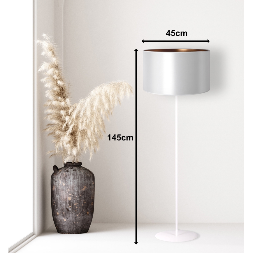 Duolla - Talna svetilka CANNES 1xE27/15W/230V pr. 45 cm srebrna/baker/bela