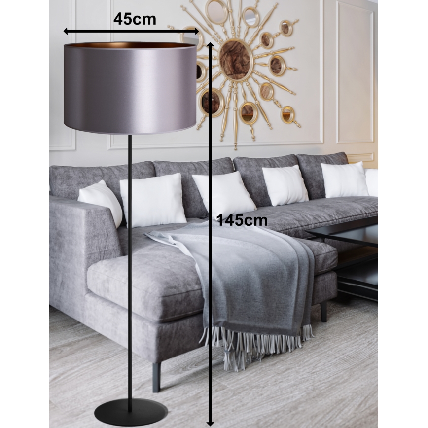 Duolla - Talna svetilka CANNES 1xE27/15W/230V pr. 45 cm srebrna/baker/črna
