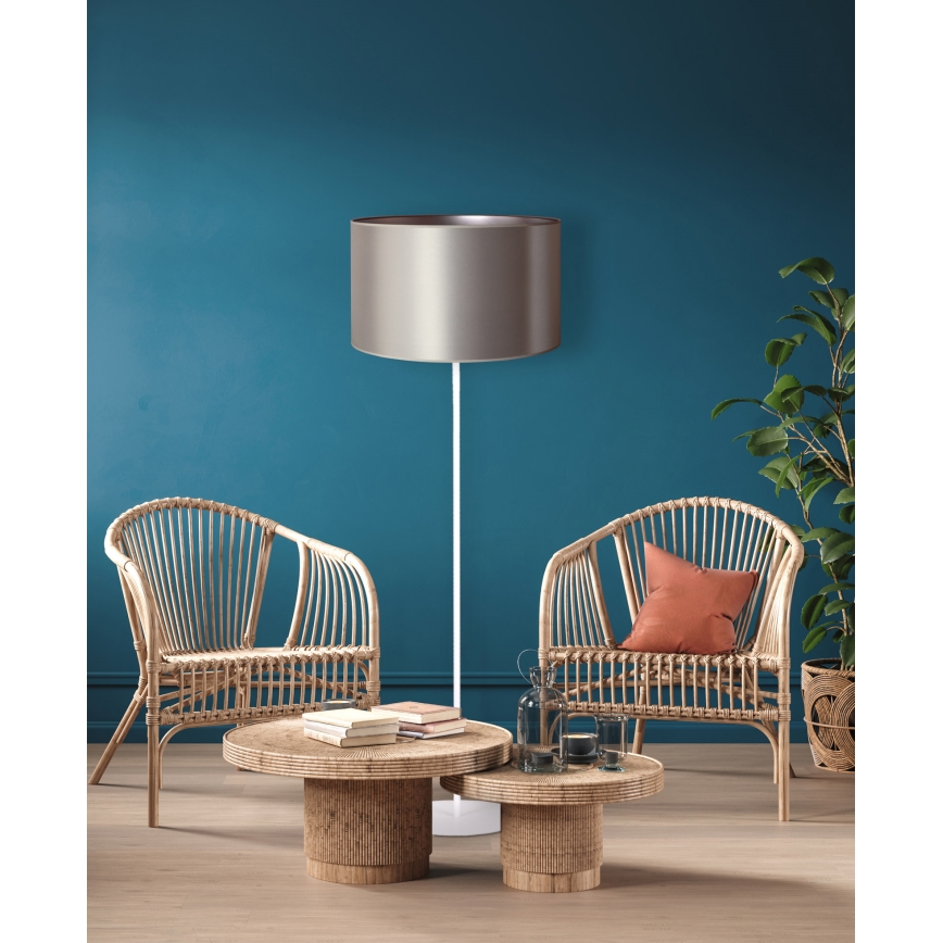 Duolla - Talna svetilka CANNES 1xE27/15W/230V pr. 45 cm srebrna/bela