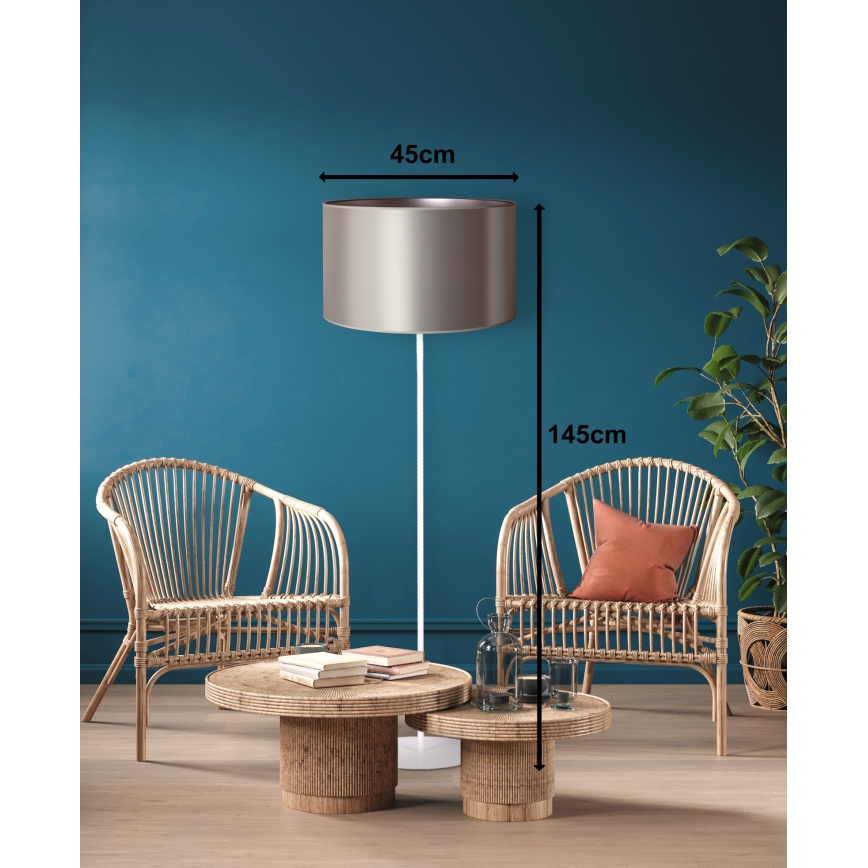 Duolla - Talna svetilka CANNES 1xE27/15W/230V pr. 45 cm srebrna/bela