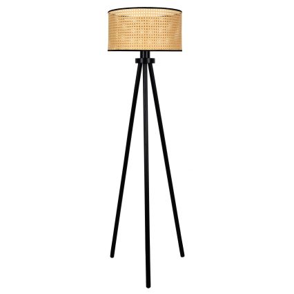 Duolla - Talna svetilka ROLLER 1xE27/15W/230V pr. 45 cm ratan/črna