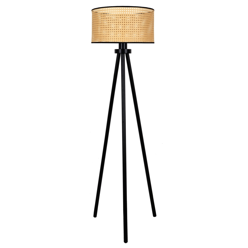 Duolla - Talna svetilka ROLLER 1xE27/15W/230V pr. 45 cm ratan/črna