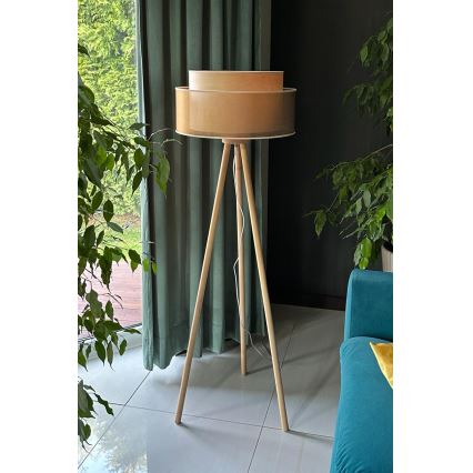 Duolla - Talna svetilka WOOD BOHO 1xE27/15W/230V pr. 45 cm baker/rjava/bež