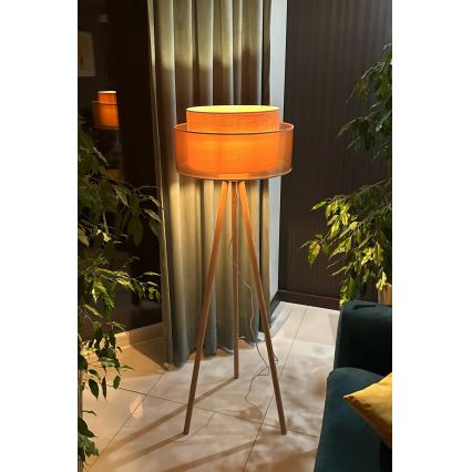 Duolla - Talna svetilka WOOD BOHO 1xE27/15W/230V pr. 45 cm baker/rjava/bež