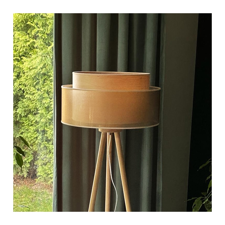 Duolla - Talna svetilka WOOD BOHO 1xE27/15W/230V pr. 45 cm baker/rjava/bež