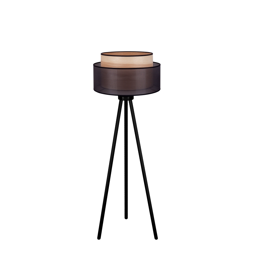 Duolla - Talna svetilka WOOD BOHO 1xE27/15W/230V pr. 45 cm črna/bež