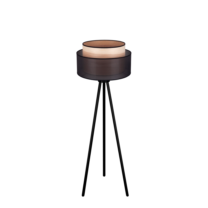 Duolla - Talna svetilka WOOD BOHO 1xE27/15W/230V pr. 45 cm črna/bež