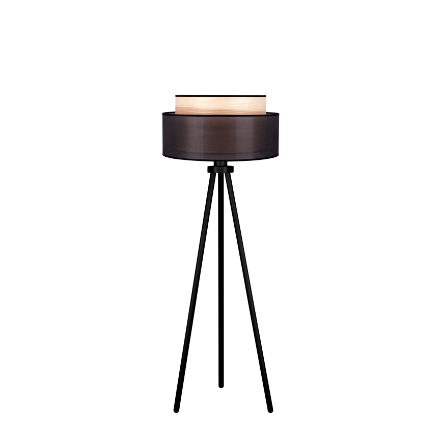 Duolla - Talna svetilka WOOD BOHO 1xE27/15W/230V pr. 45 cm črna/bež