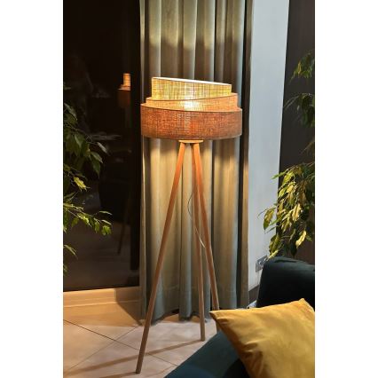 Duolla - Talna svetilka YUTE TRIO 1xE27/15W/230V pr. 45 cm rjava/siva/bež