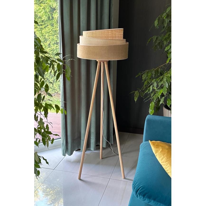 Duolla - Talna svetilka YUTE TRIO 1xE27/15W/230V pr. 45 cm rjava/siva/bež