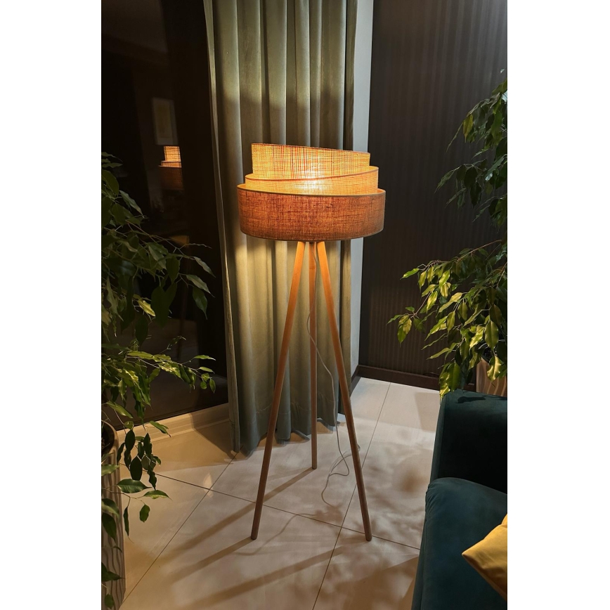 Duolla - Talna svetilka YUTE TRIO 1xE27/15W/230V pr. 45 cm rjava/siva/bež