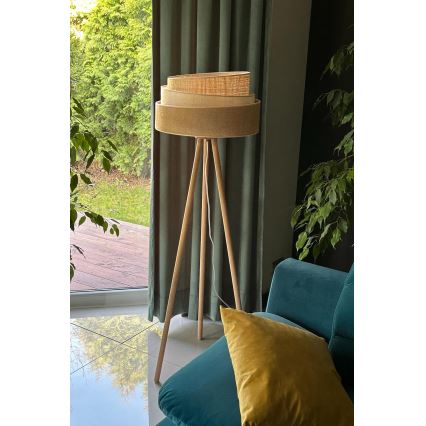 Duolla - Talna svetilka YUTE TRIO 1xE27/15W/230V pr. 45 cm rjava/siva/bež