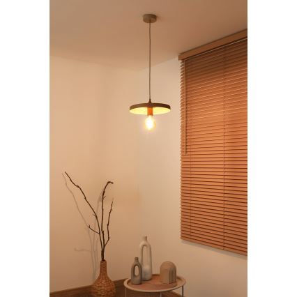 Duolla - Viseča svetilka na kablu IRONLINE 1xE27/15W/230V, Ø 30 cm, bežna/bakrena